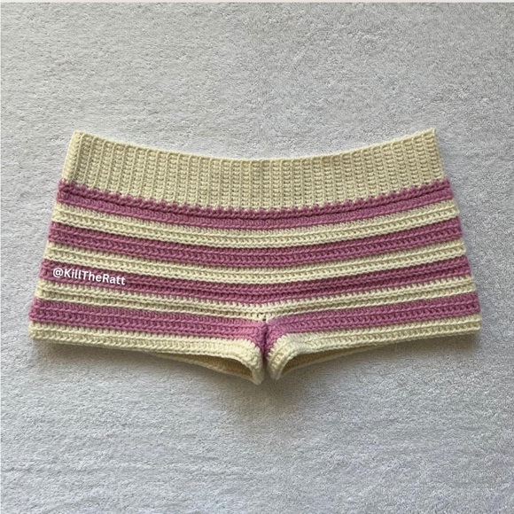 Pink and Yellow crotchet shorts - Picture 2 of 2